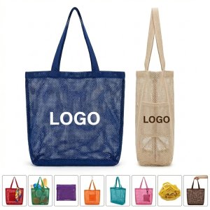 Oversized Mesh Beach Tote Bag for Sand-Free Travel