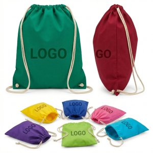 Versatile Solid Color Drawstring Gym Bag