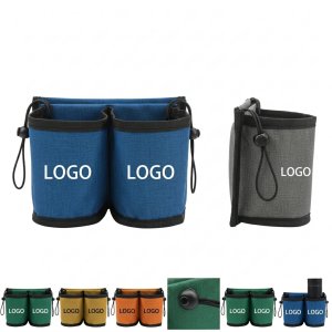 Travel-Friendly Suitcase Beverage Holder with Mesh Base and Rear Pocket